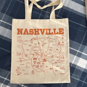 Vintage Nashville Map Tote Canvas Bag
